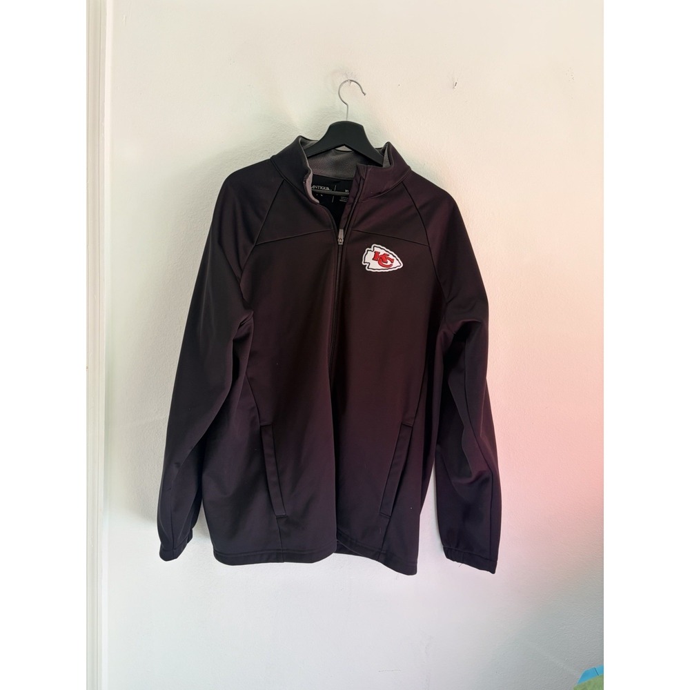 Antigua Kansas City Chiefs Full Zip Jacket Mens Black Soft Shell XL
